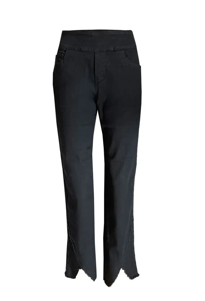 011- Ethyl Magic Fray Edge Black Denim Pant