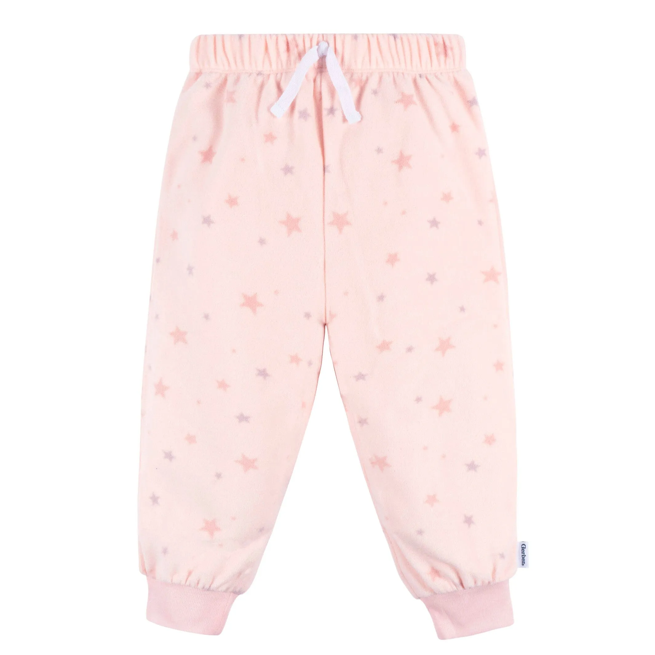 2-Piece Infant & Toddler Girls Pink Stars Fleece Pajamas