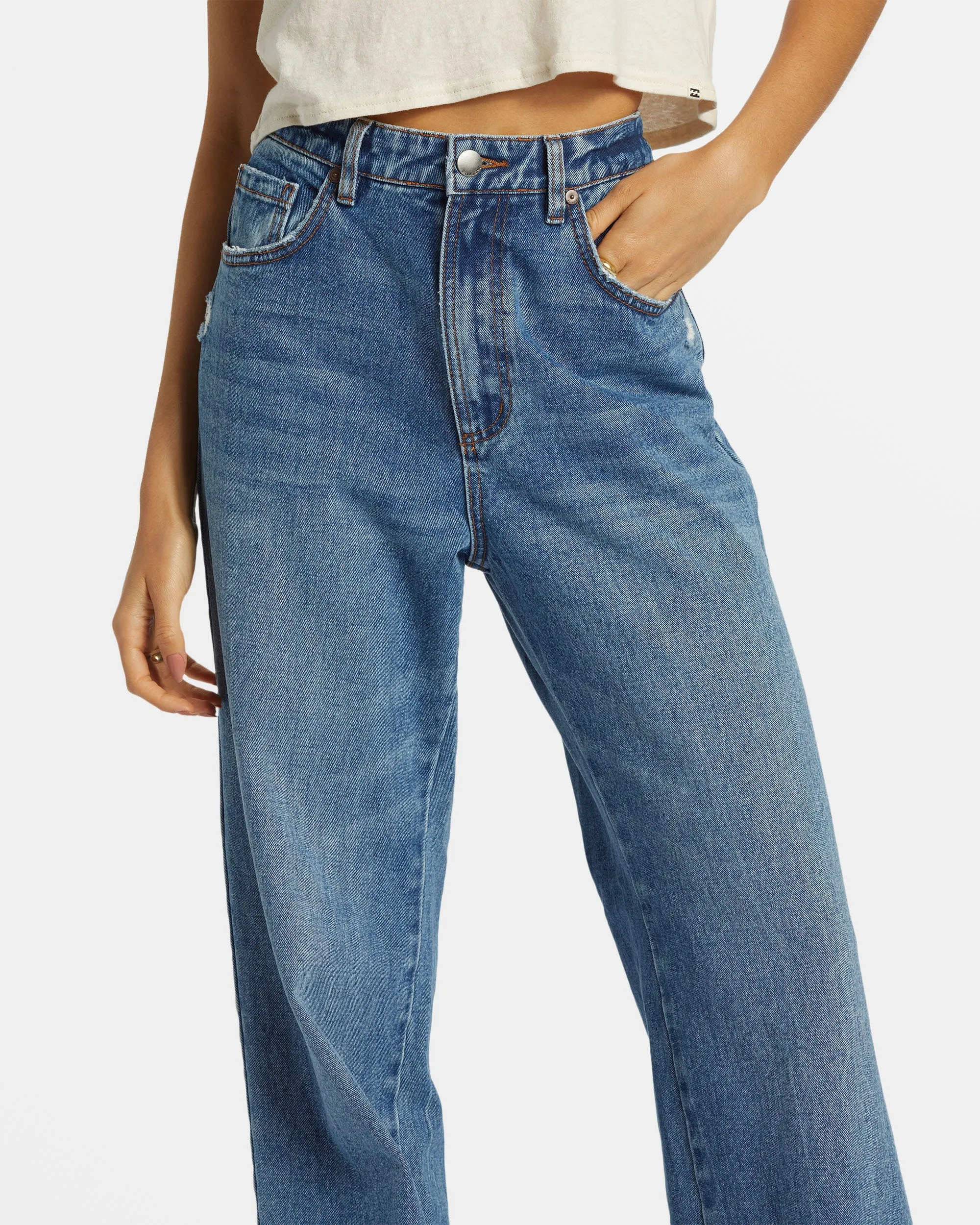 Aaliyah Baggy Denim Pant - Medium Denim