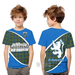 Aiton Family Crest Tartan Kid T-Shirt Celebrate Saint Andrew's Day in Style