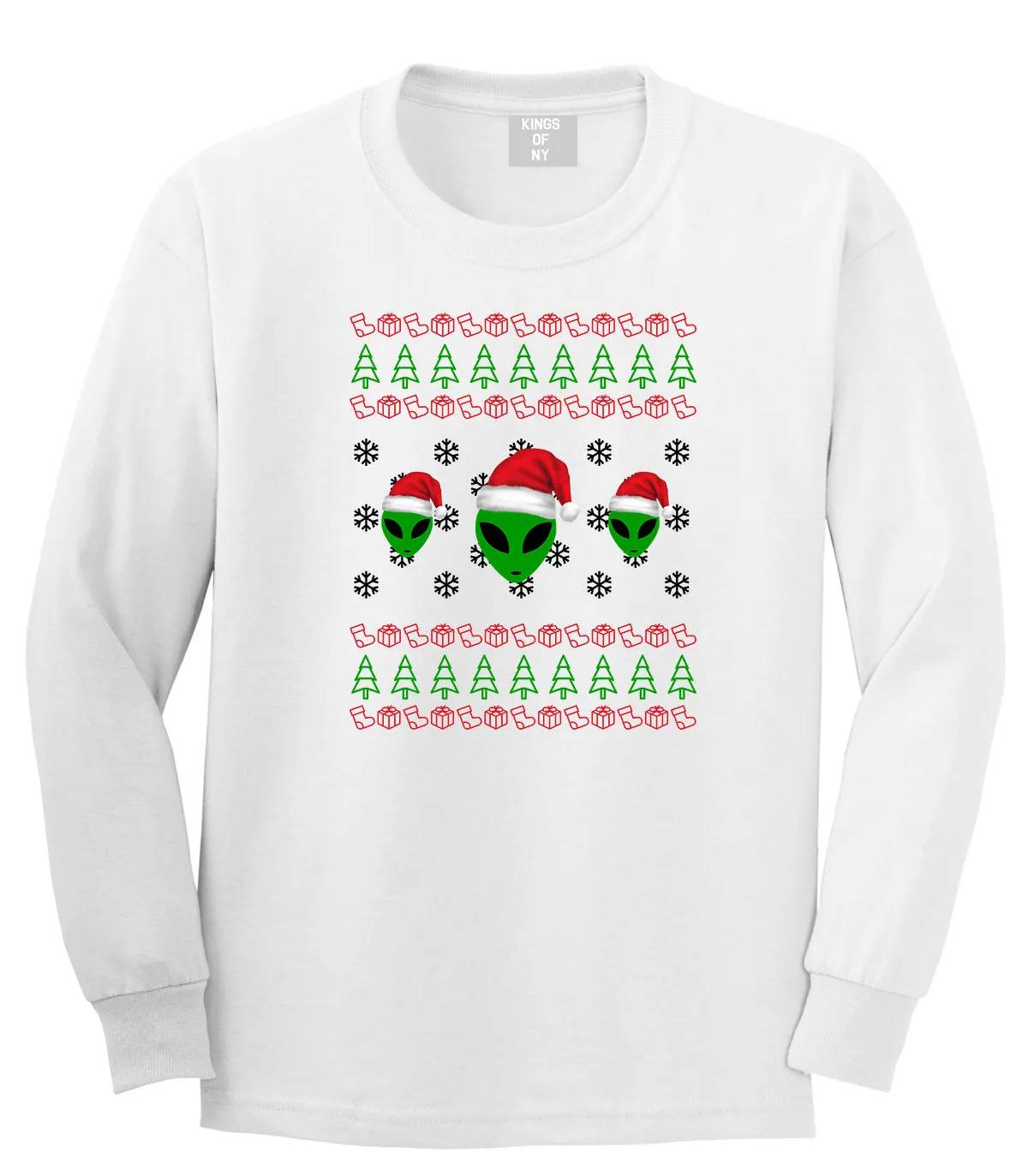 Alien Ugly Christmas Mens Long Sleeve T-Shirt