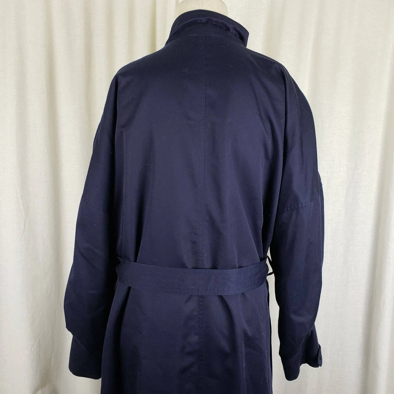 Arrivo 80s Belted Tie Cotton Trench Coat Wool Flannel Lined Womens 12 Ireland