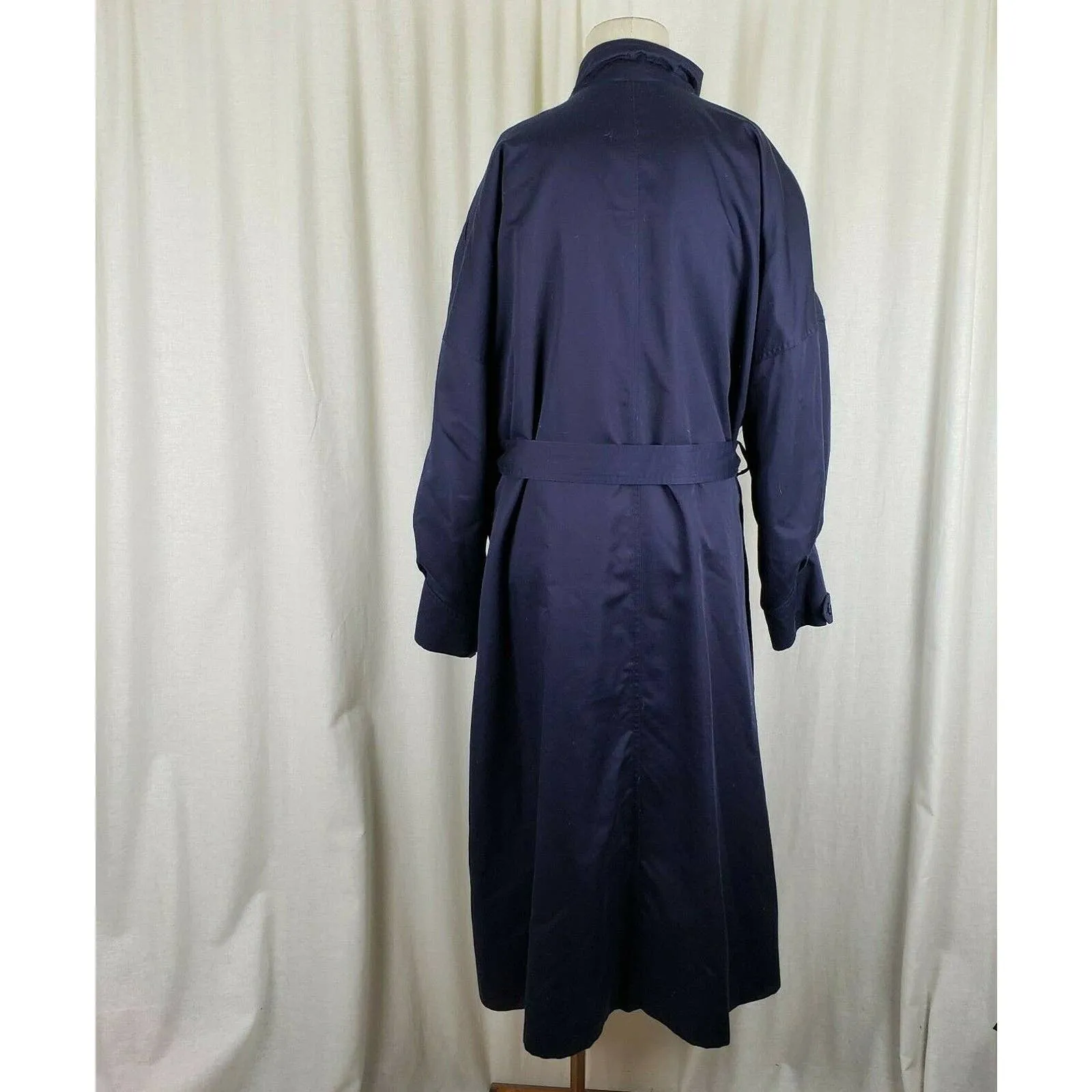 Arrivo 80s Belted Tie Cotton Trench Coat Wool Flannel Lined Womens 12 Ireland