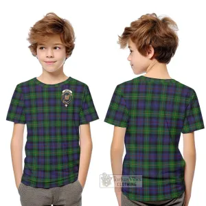 Baillie Tartan Kid T-Shirt with Family Crest