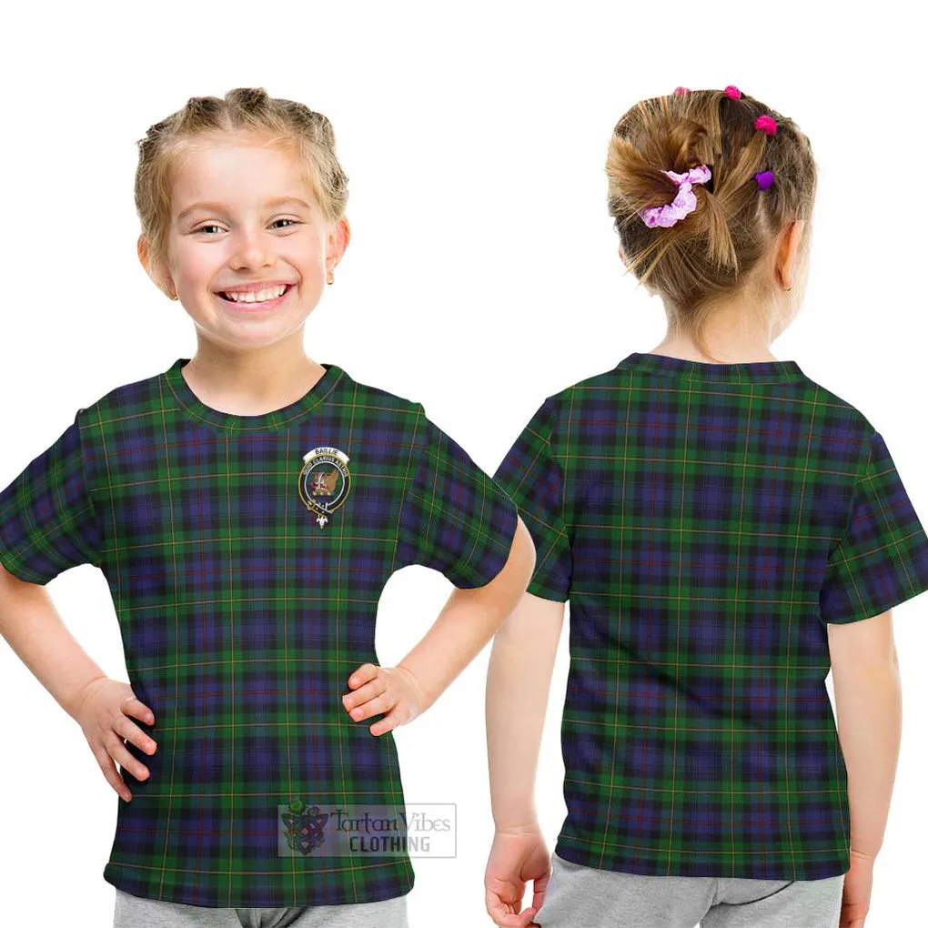 Baillie Tartan Kid T-Shirt with Family Crest