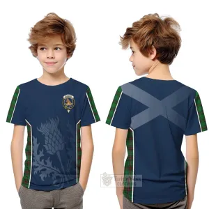 Beveridge Tartan Kid T-Shirt with Family Crest and Scottish Thistle Vibes Sport Style