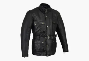 BGA Trail Master Waxed Leather Jacket Black