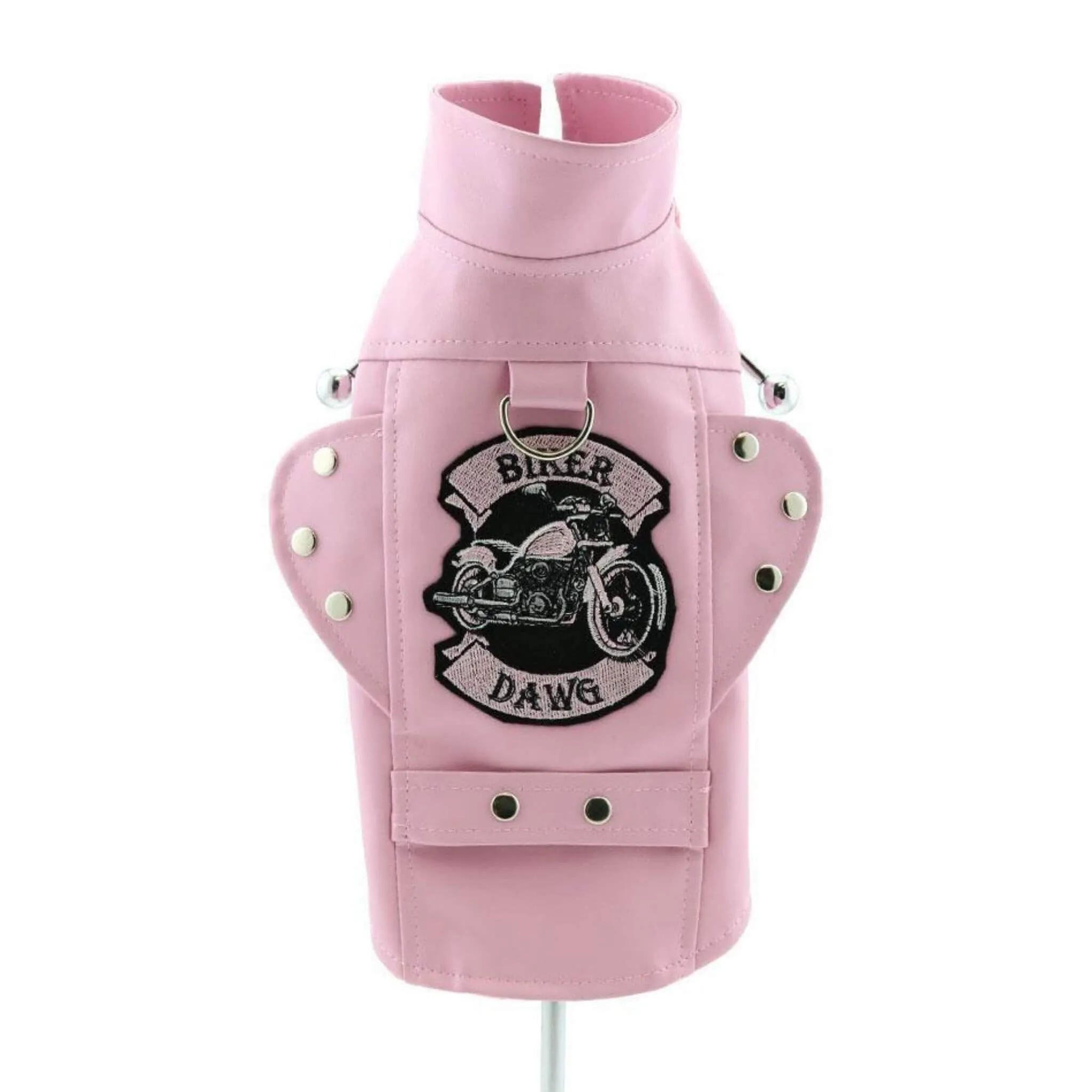 Biker Dawg Motorcycle Dog Jacket - Pink