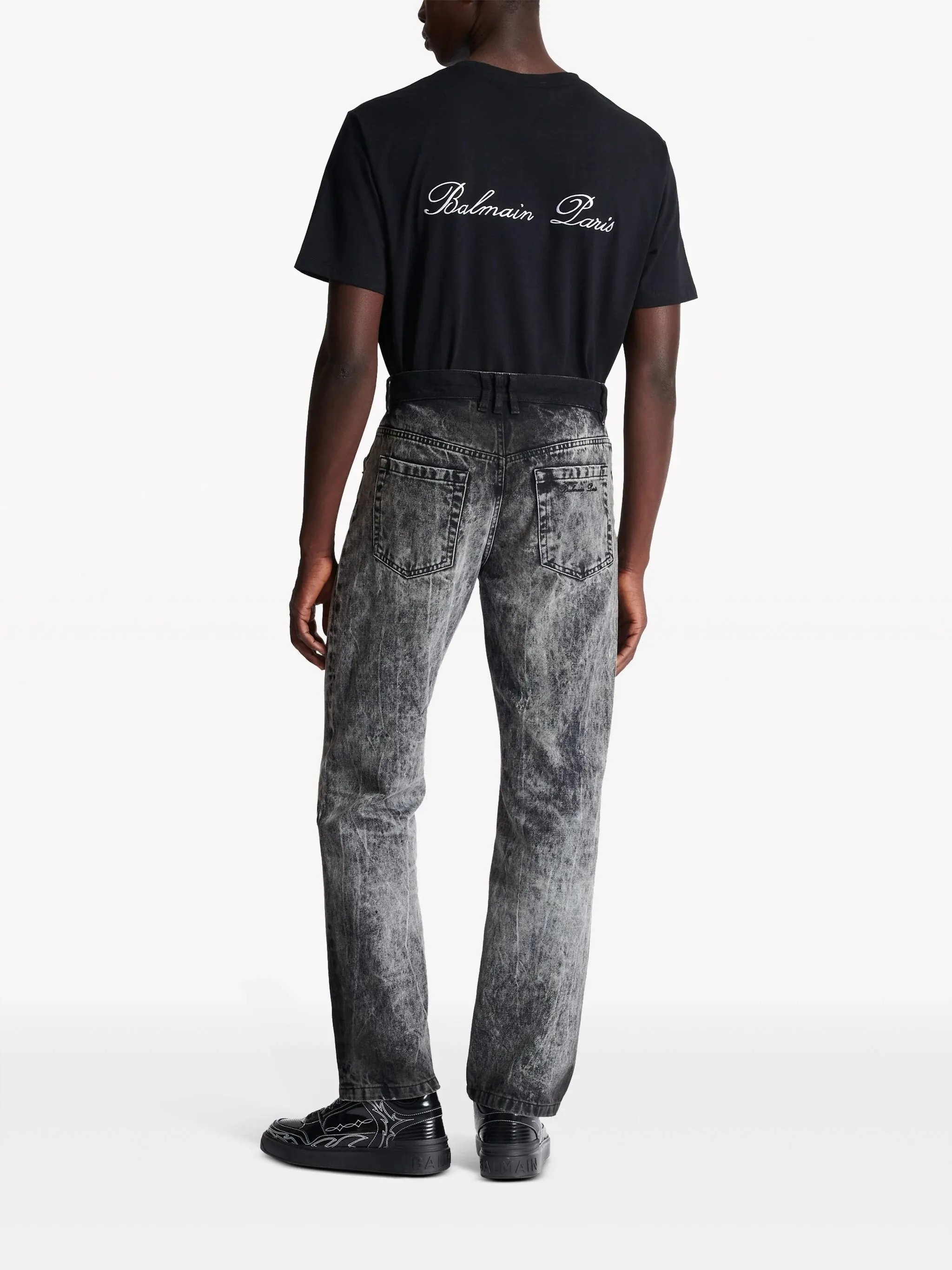 Bleached Straight Denim Pants