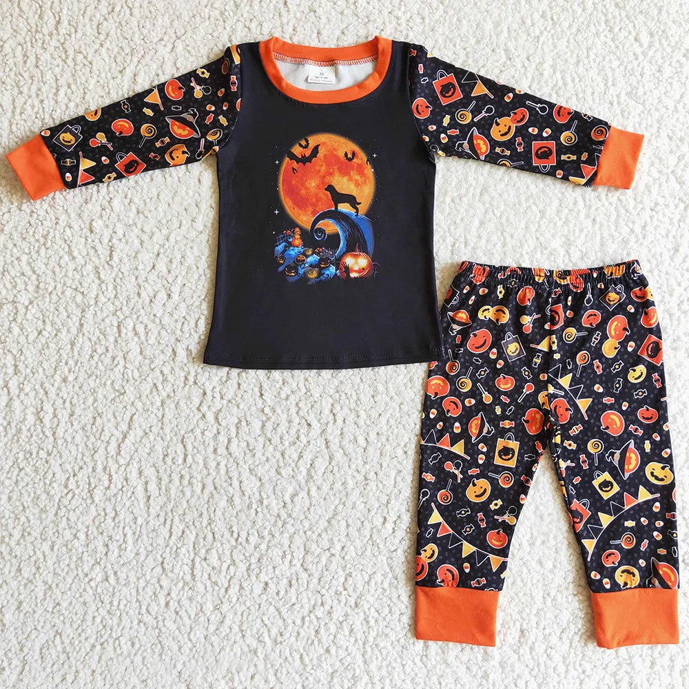 Boutique Boys Pajamas Long Sleeve Sleepwear Halloween Set BLP0024