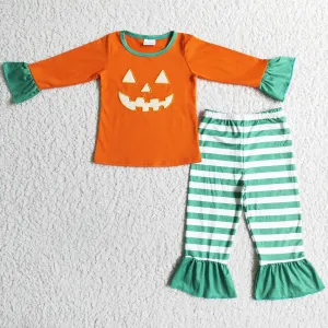 Boutique Kids Girls Pajamas Set Halloween Embroidery Baby Girls Nightgown GLP0020