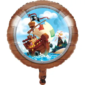 Bulk Treasure Island Pirate Mylar Balloons (10 per Case)