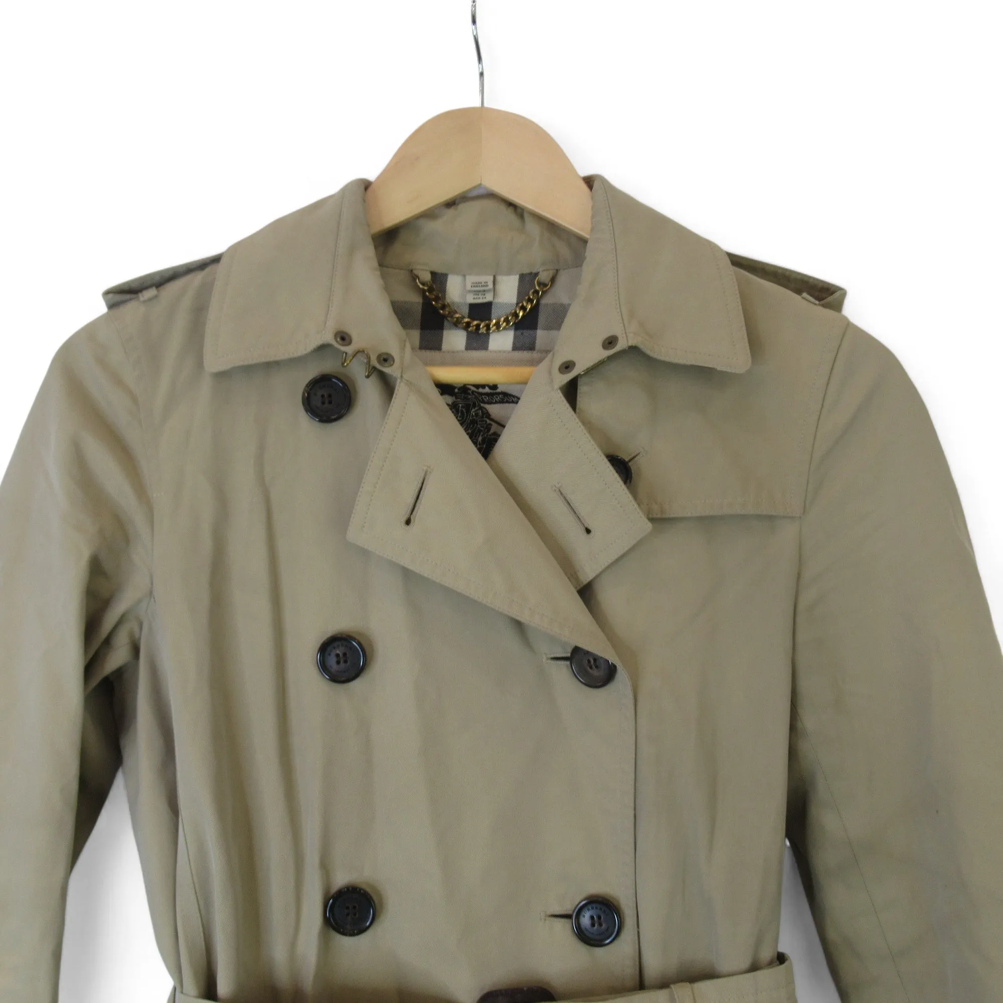 Burberry UK 6 Beige Vintage Trench Coat Womenswear | Preloved