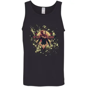 Captain Marvel Cracked Paint Splatter Logo Men Cotton Tank