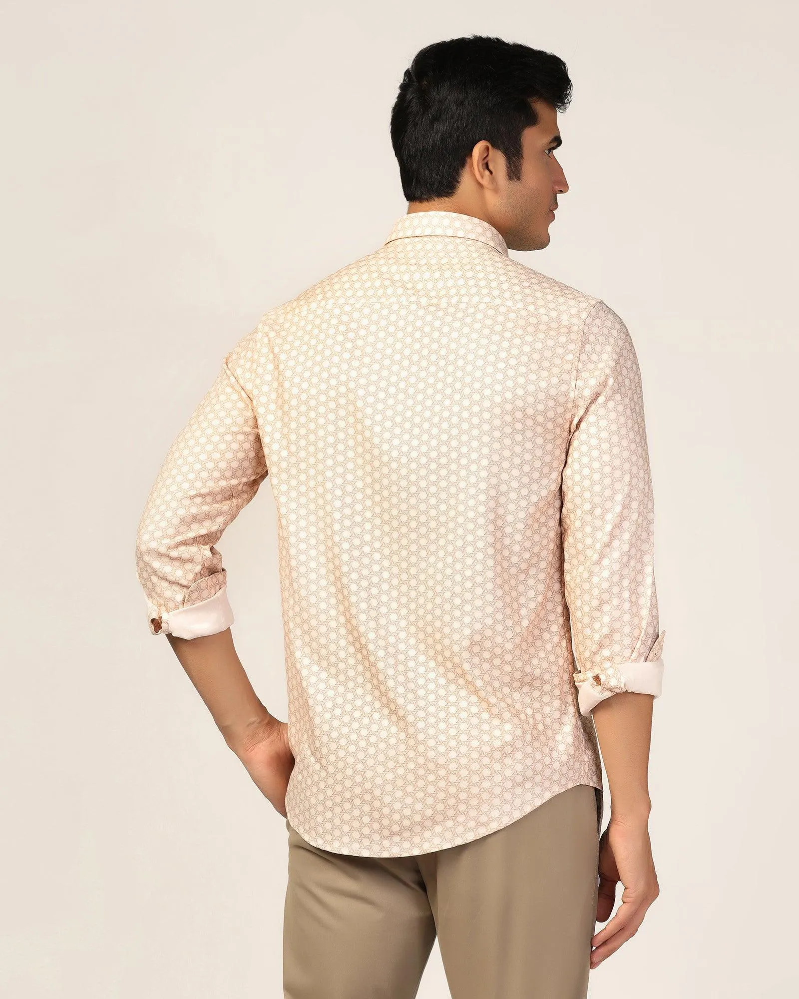 Casual Beige Printed Shirt - Maken