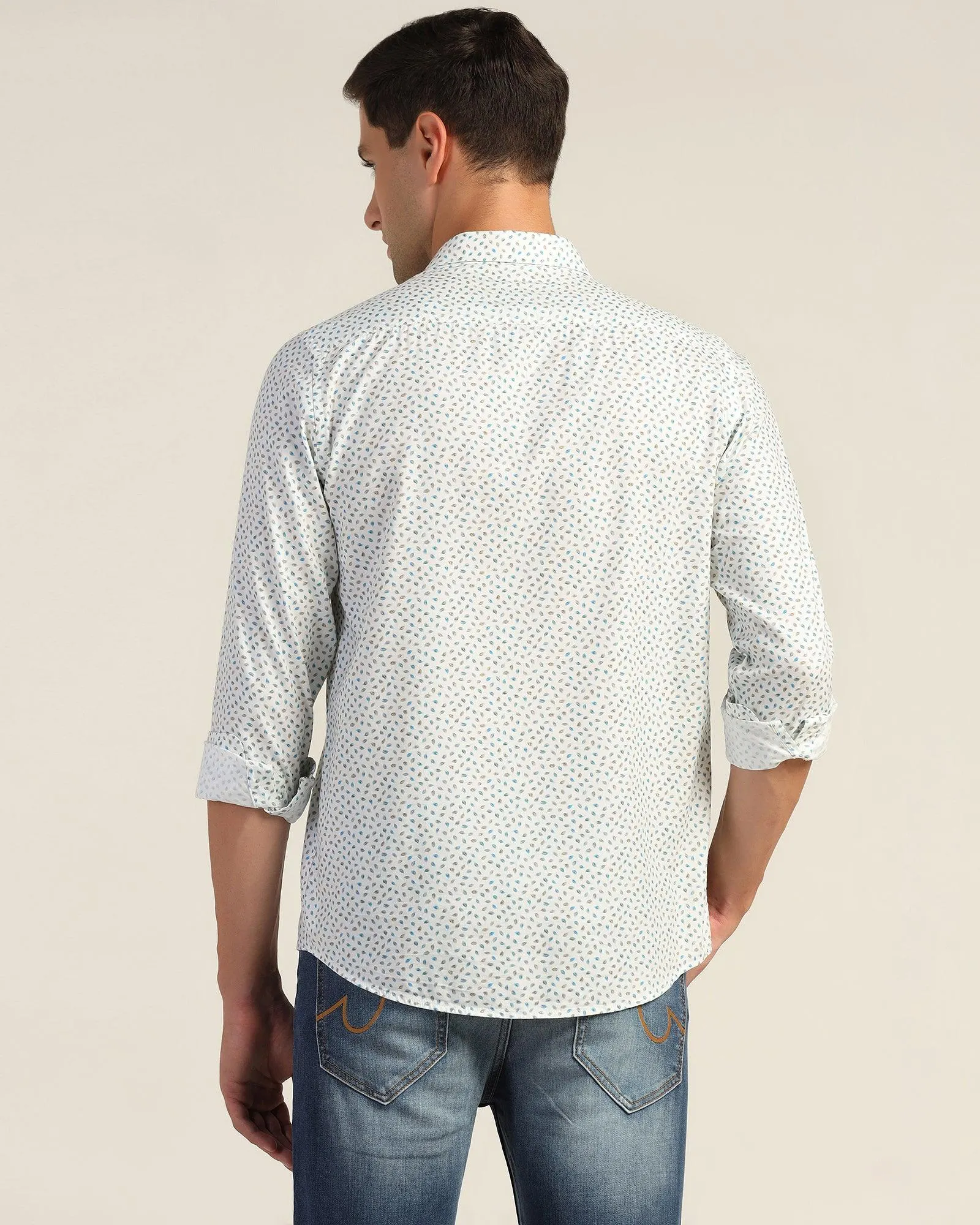 Casual White Printed Shirt - Pavic