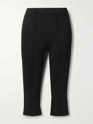 Cropped stretch straight-leg pants