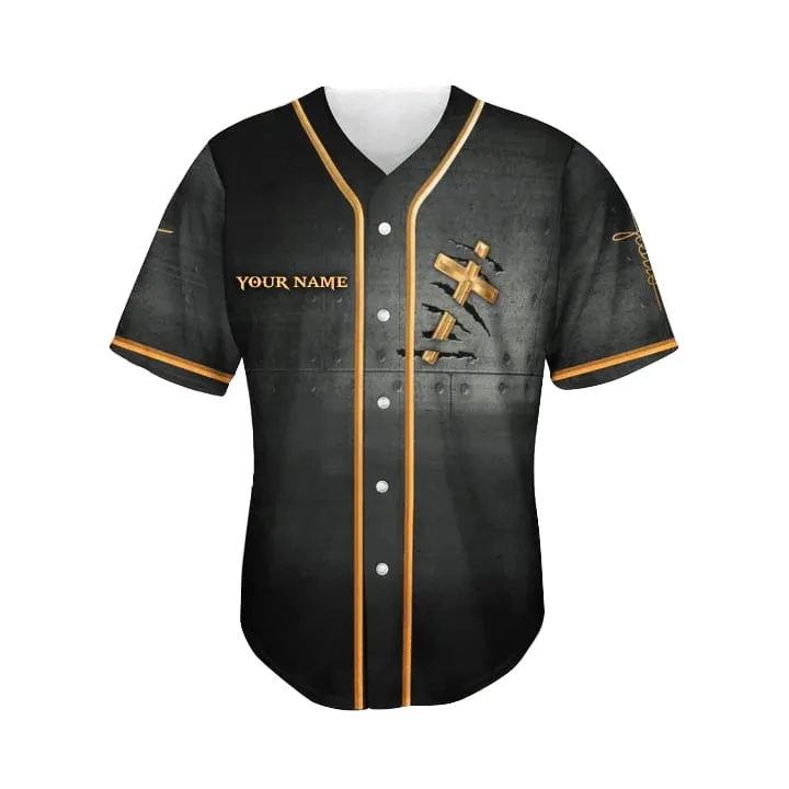 Cross, Lion Baseball Jersey - The Cross In My Heart Custom Baseball Jersey For Men Women