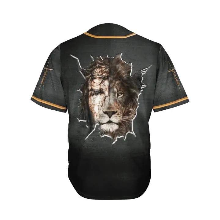 Cross, Lion Baseball Jersey - The Cross In My Heart Custom Baseball Jersey For Men Women