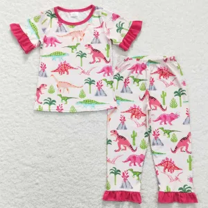 Cute Baby Girls Pajamas Dinosaur Print Sleepwear Sets GSPO1001