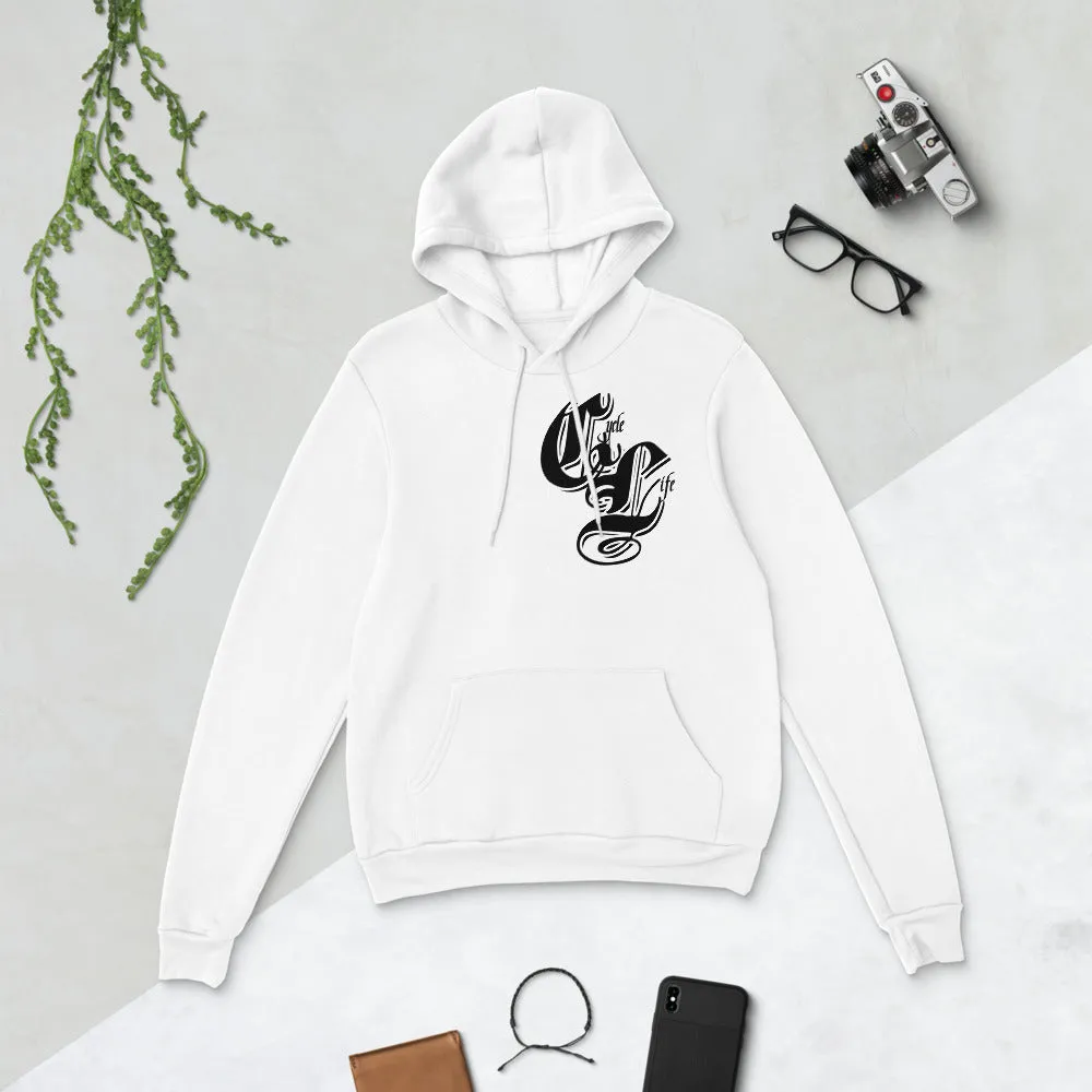 Cycle Life Initial White | unisex fleece hoodie