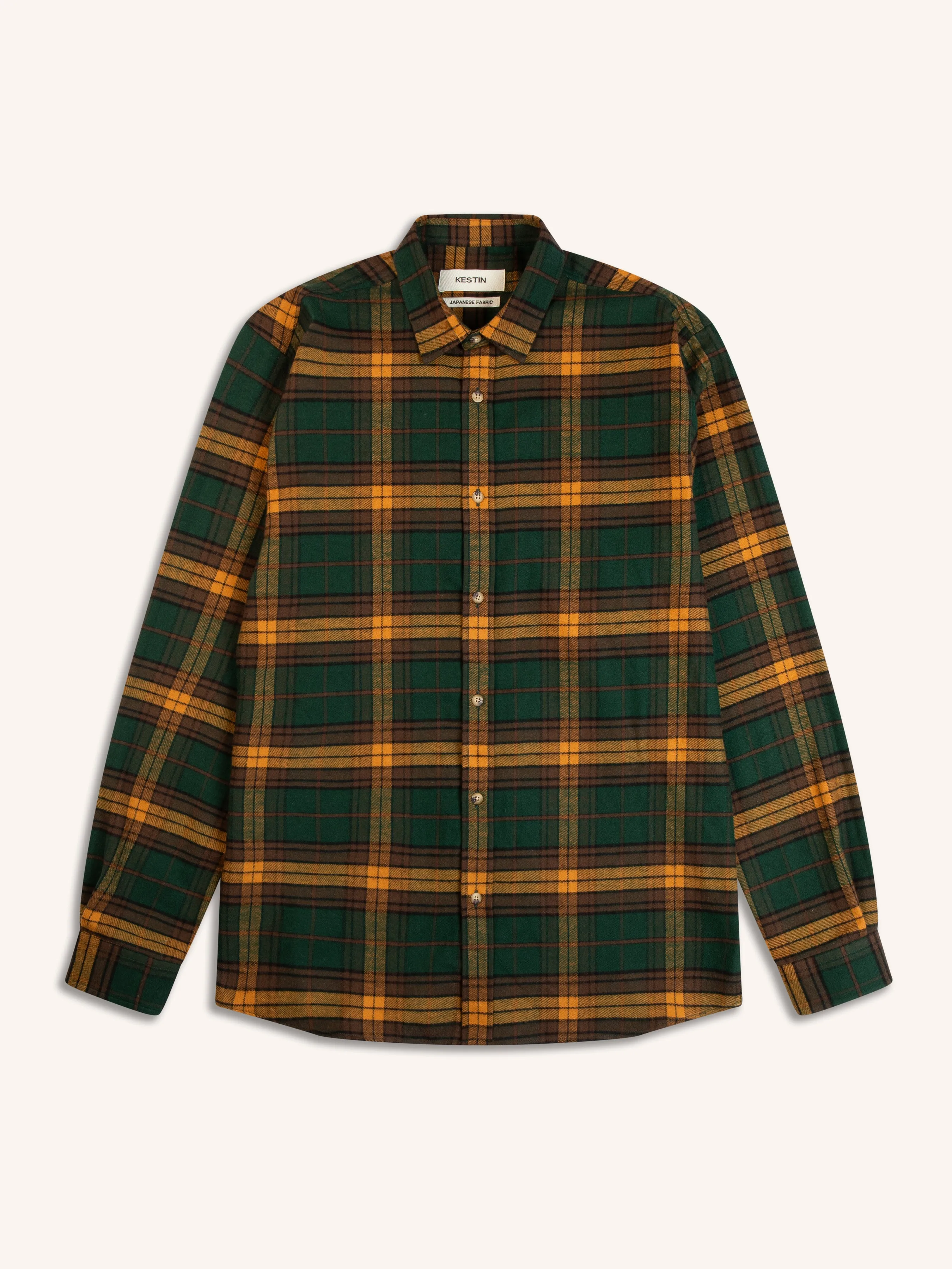 Dirleton Shirt In Pine / Saffron Check Japanese Brushed Plaid