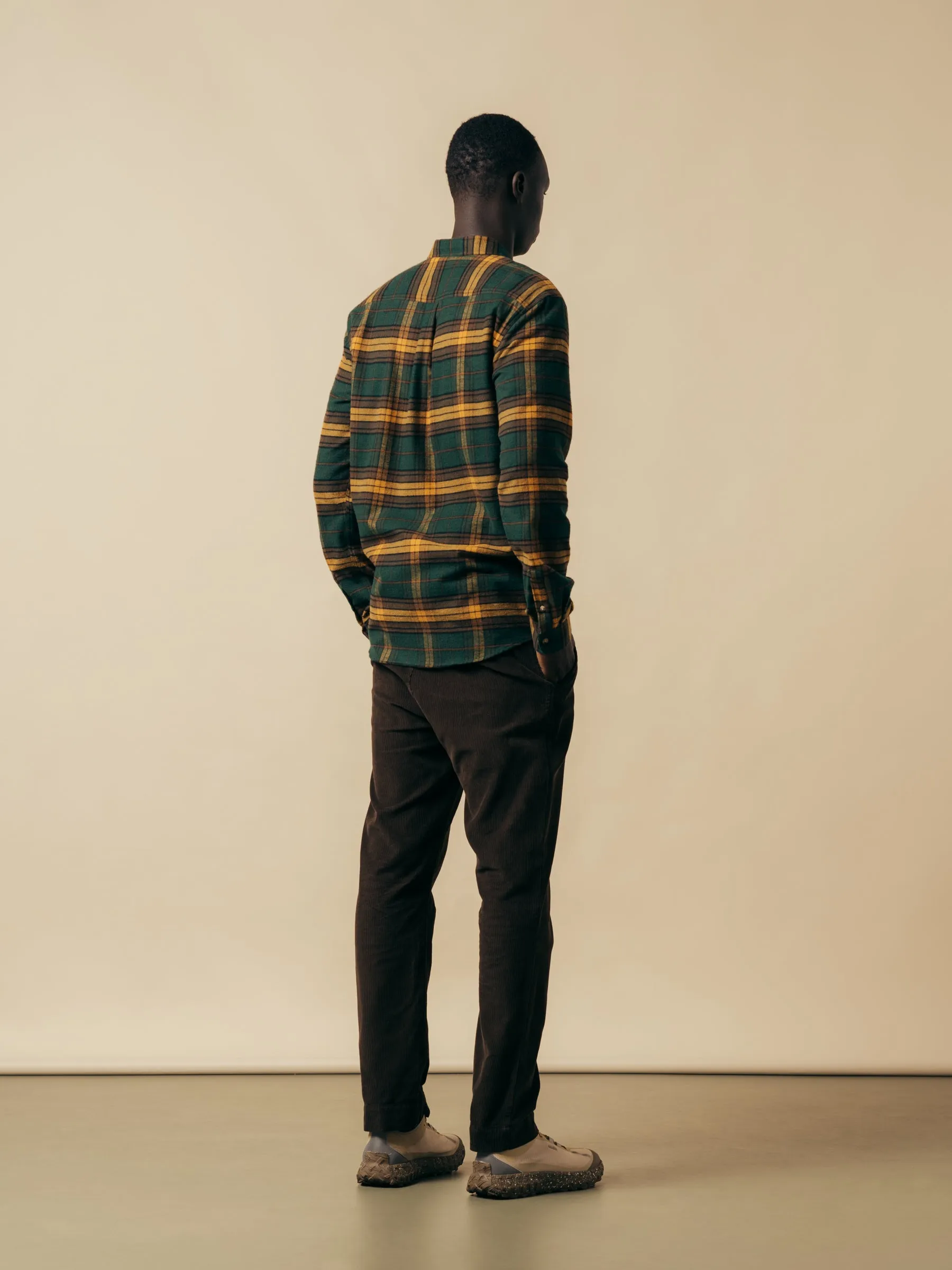 Dirleton Shirt In Pine / Saffron Check Japanese Brushed Plaid