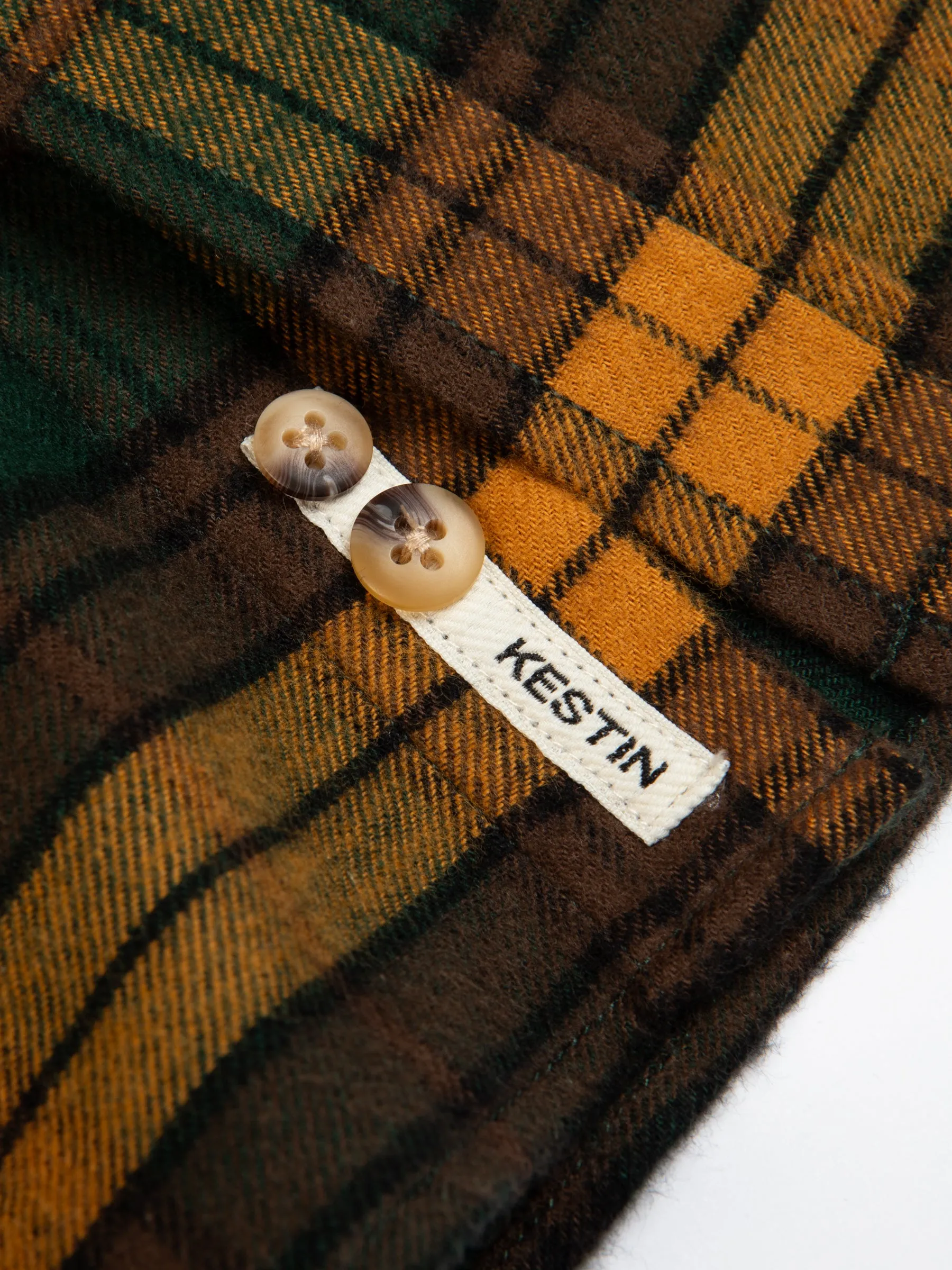 Dirleton Shirt In Pine / Saffron Check Japanese Brushed Plaid