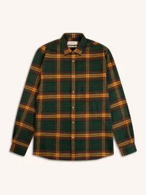 Dirleton Shirt In Pine / Saffron Check Japanese Brushed Plaid