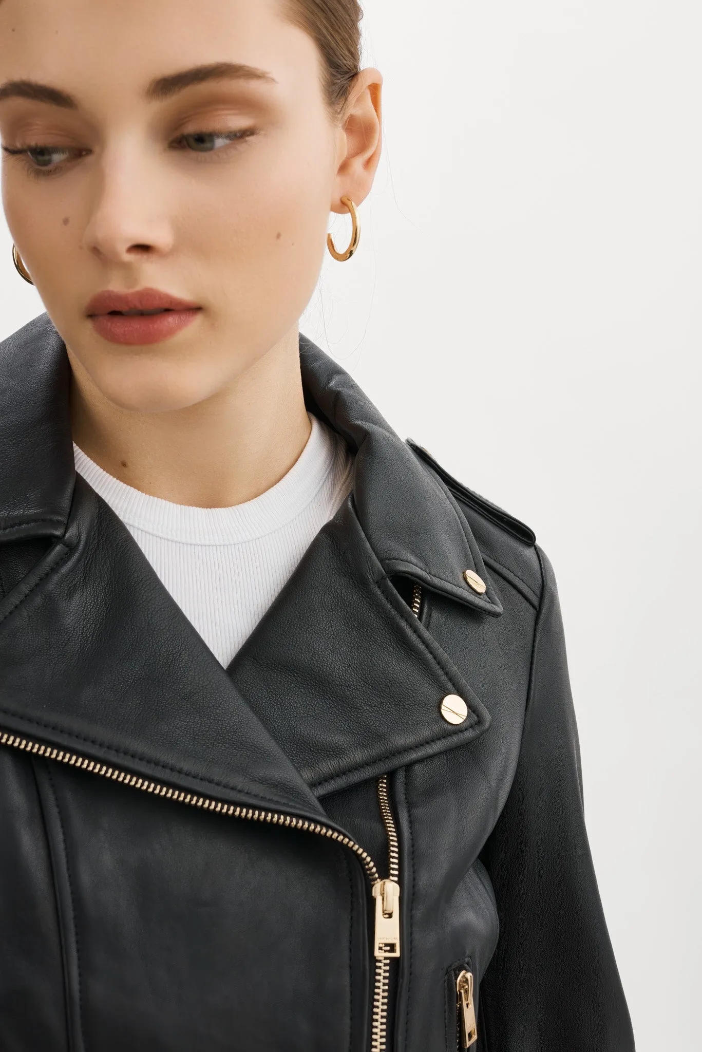 DONNA GOLD | Iconic Leather Biker Jacket