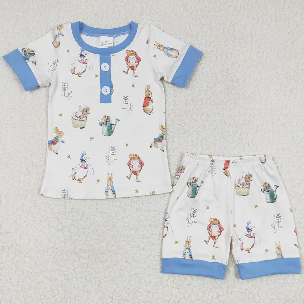 Easter Baby Boys Pajamas Easter Bunny Print Cute Kids Sleepwear Set BSSO0123 GSSO0155