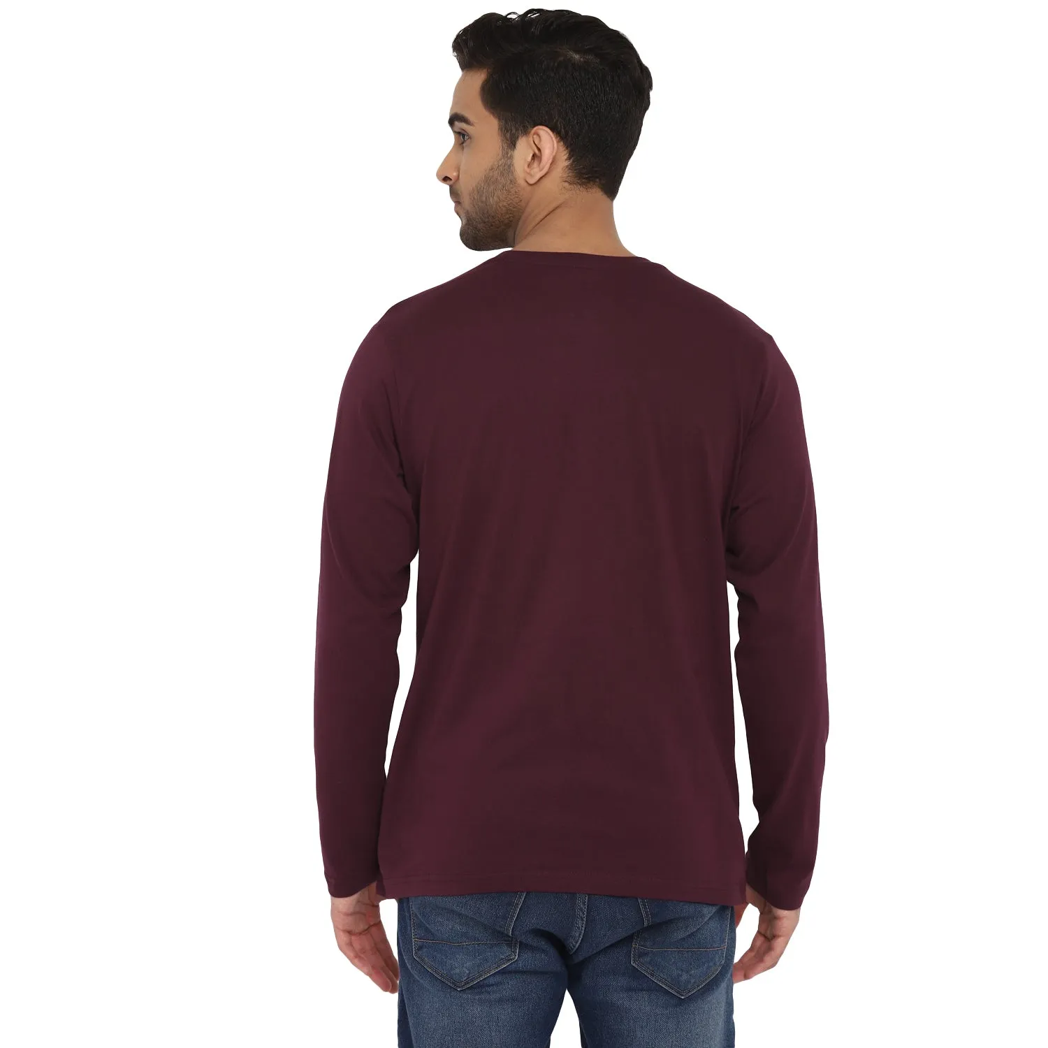 Essentials Purple Solid Round Neck T-Shirt