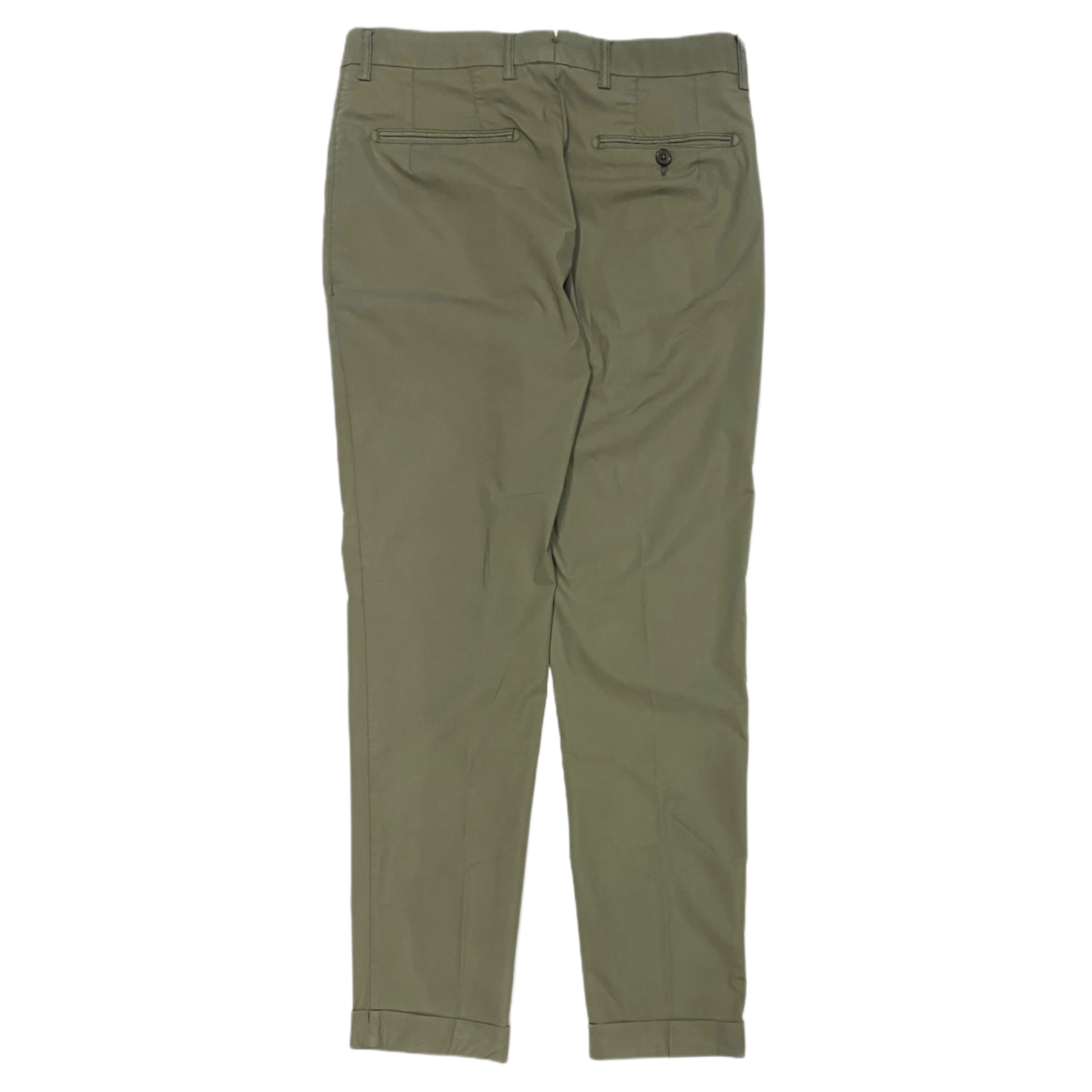 FRESH Nervi Cotton Lyocell Pleated Chino Pants In Military Green