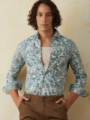 Green Printed Casual Shirt