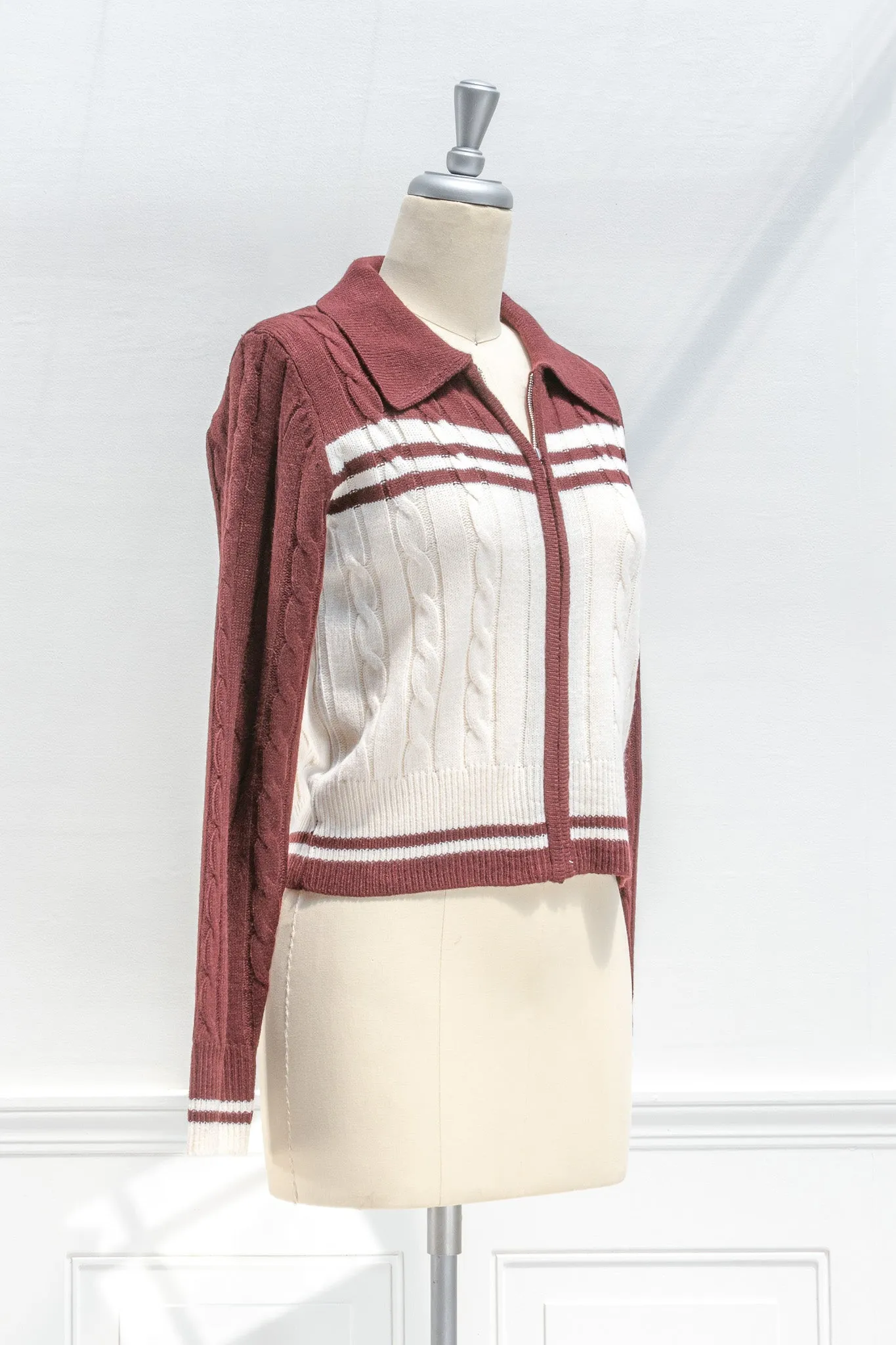 Ivy League Zip Cardigan