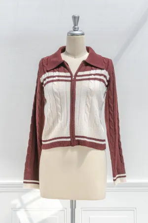 Ivy League Zip Cardigan