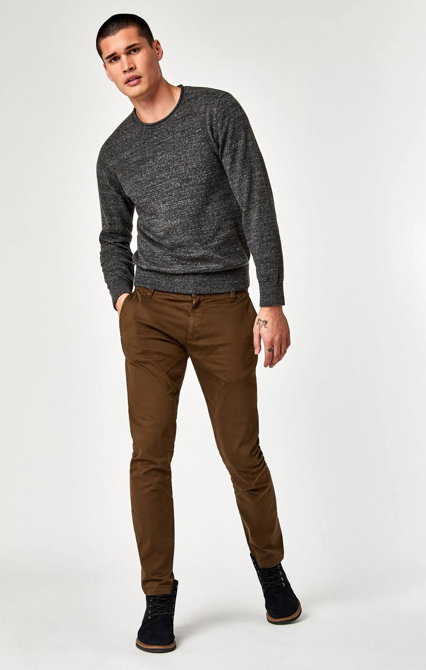 JOHNNY SLIM CHINO IN BROWN TWILL