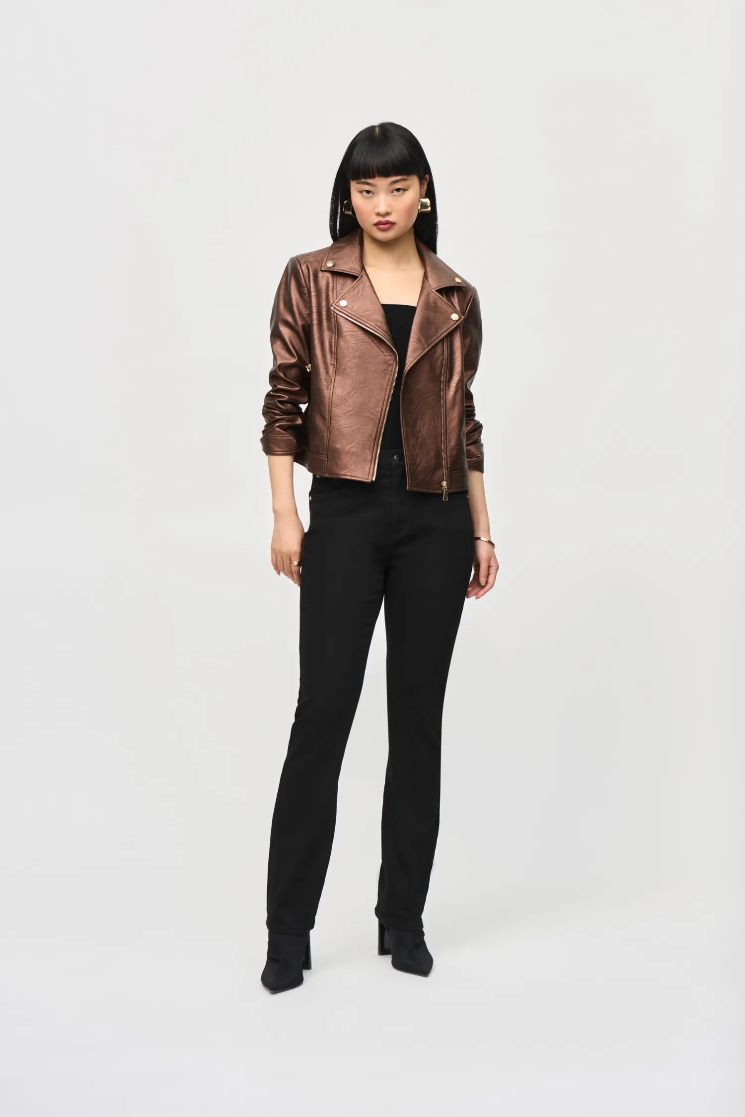 Joseph Ribkoff Faux Leather Biker Jacket - Style 234902