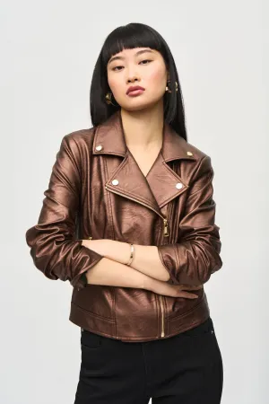 Joseph Ribkoff Faux Leather Biker Jacket - Style 234902