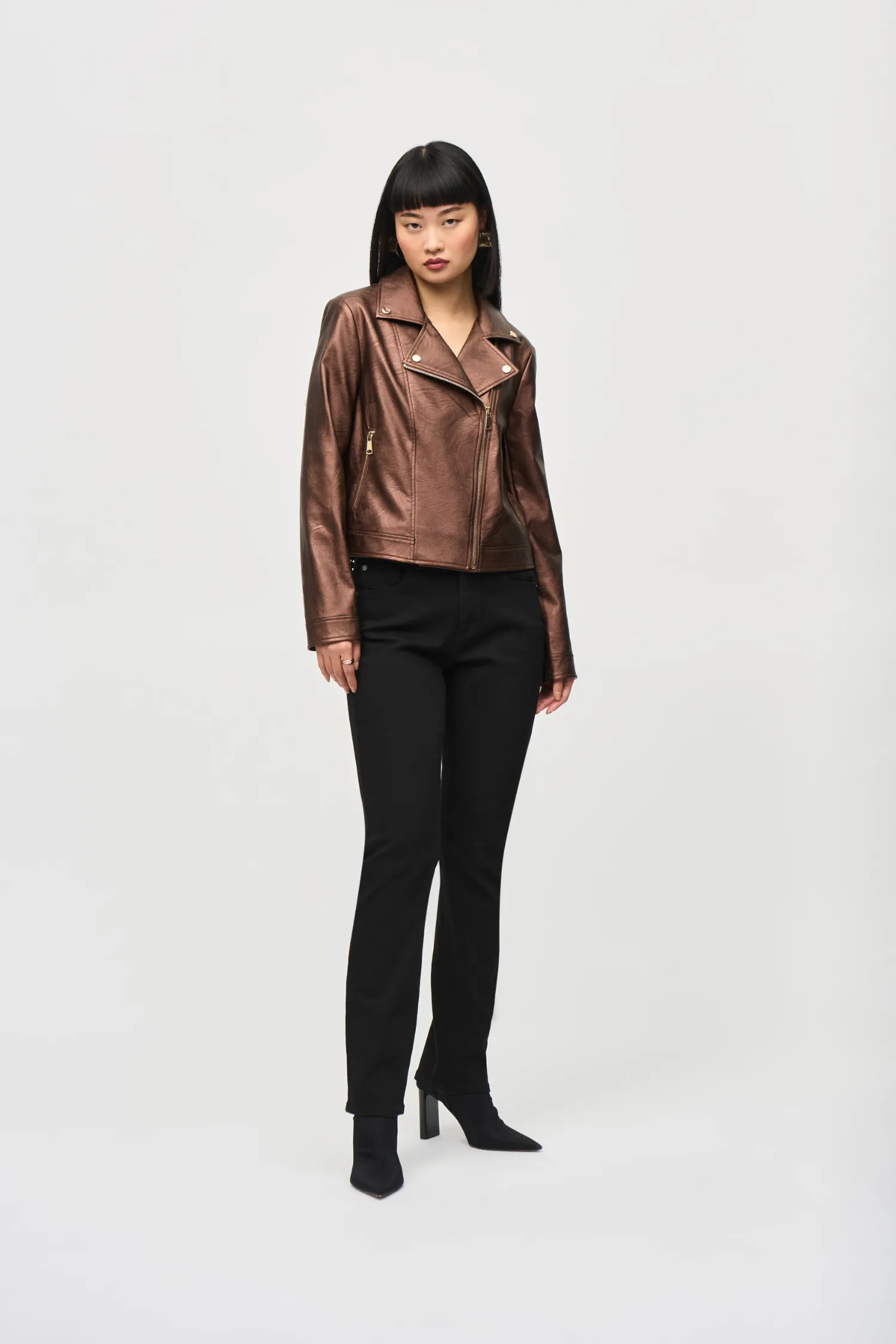 Joseph Ribkoff Faux Leather Biker Jacket - Style 234902