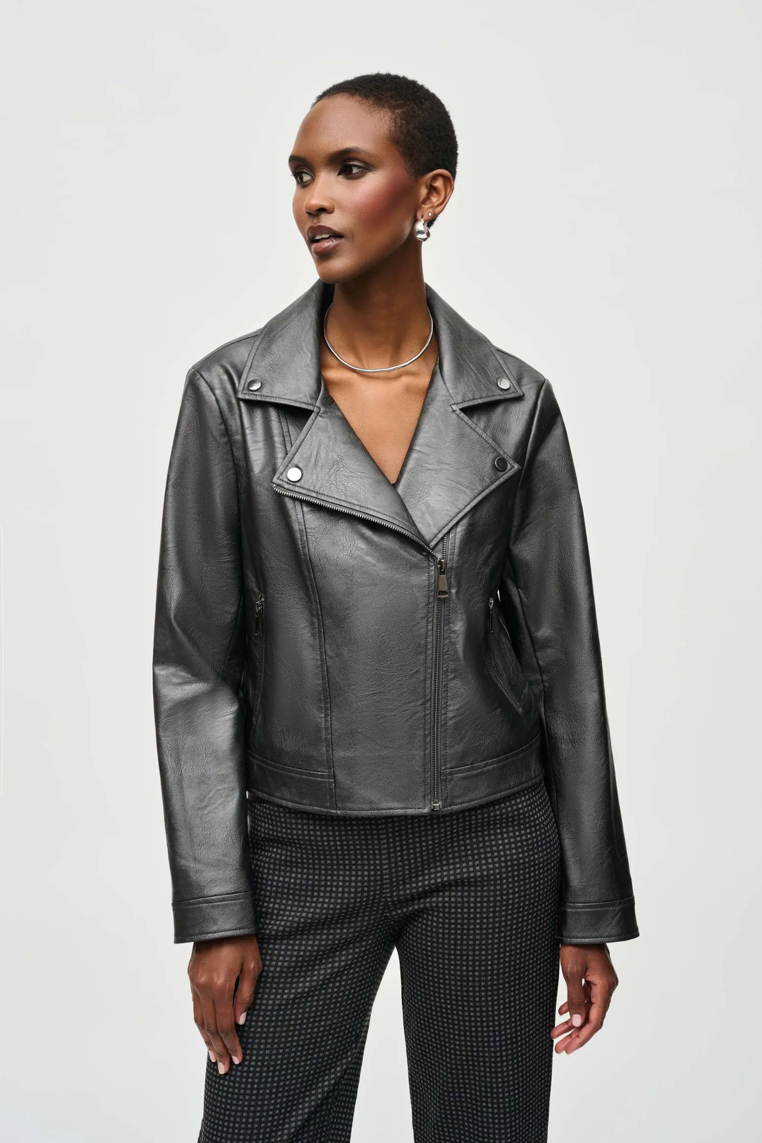 Joseph Ribkoff Faux Leather Biker Jacket - Style 234902