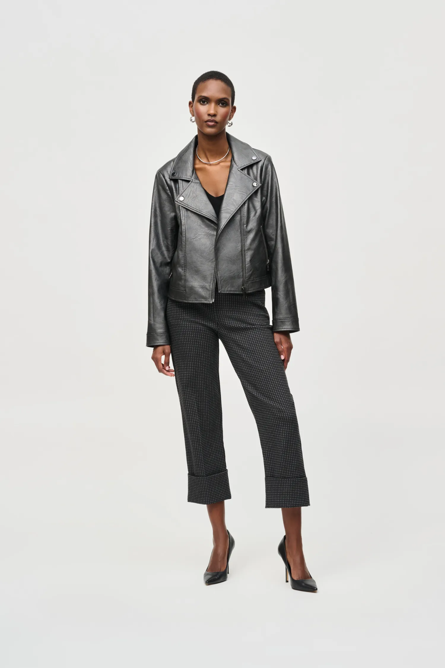 Joseph Ribkoff Faux Leather Biker Jacket - Style 234902