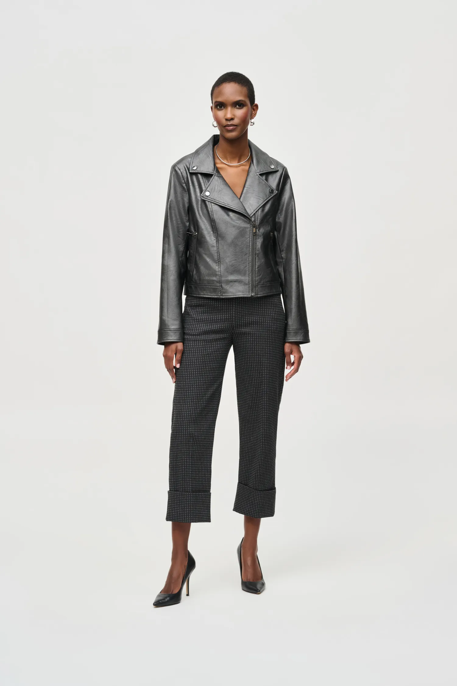 Joseph Ribkoff Faux Leather Biker Jacket - Style 234902