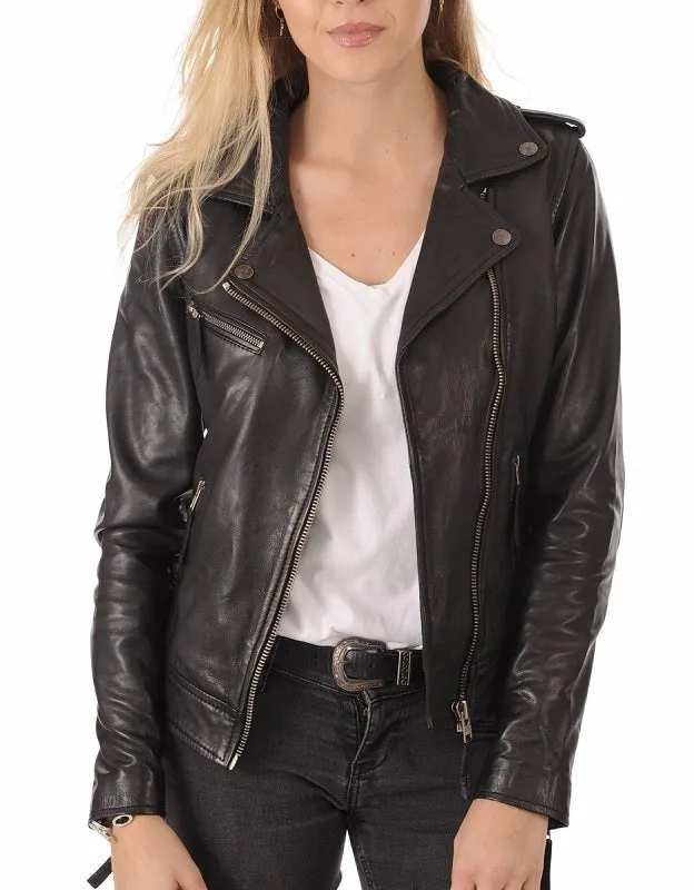 Lush Black Leather Biker Jacket