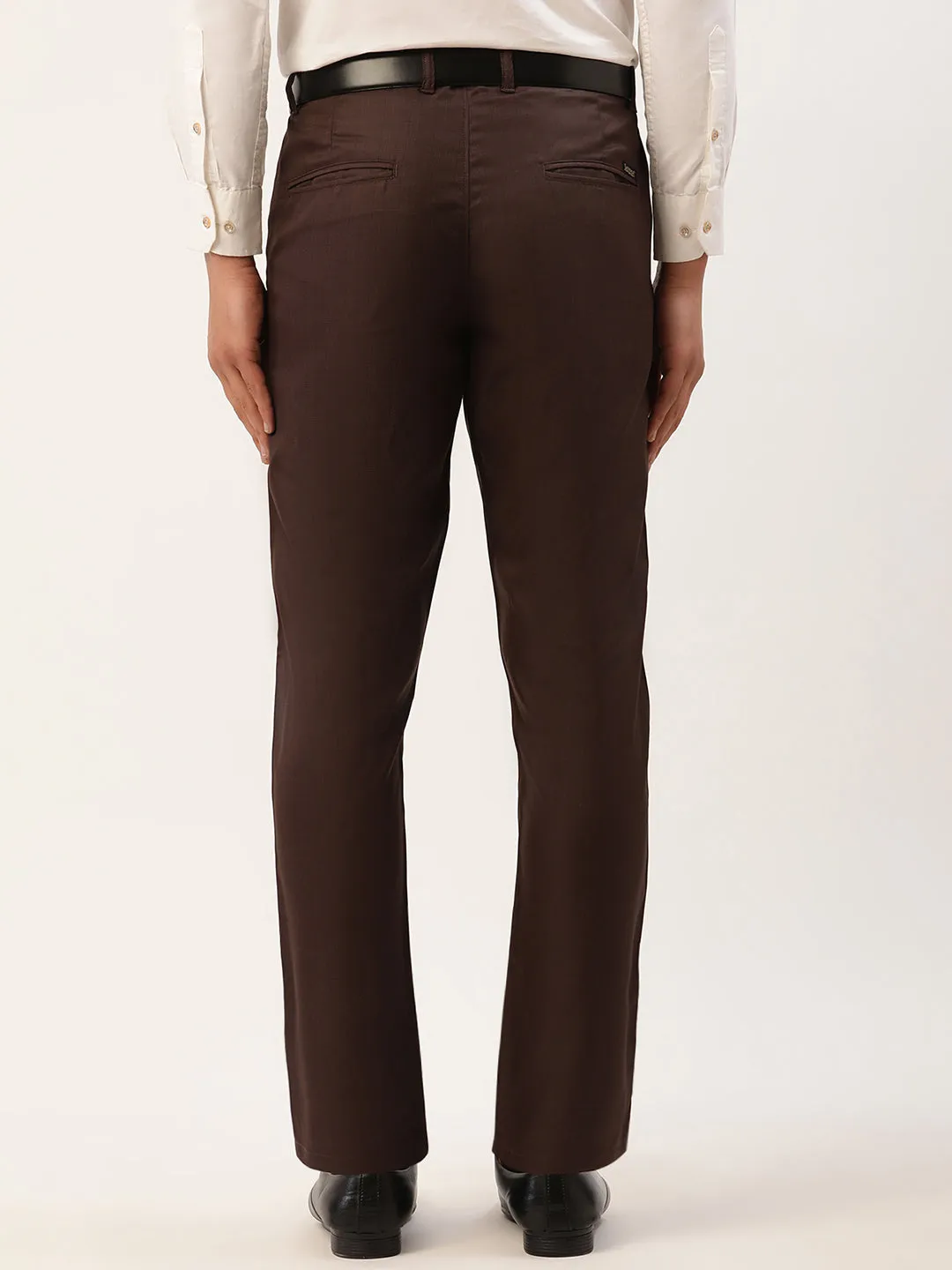 Men's Coffee Checked Formal Trousers ( FGP 270 Coffee ) - Jainish