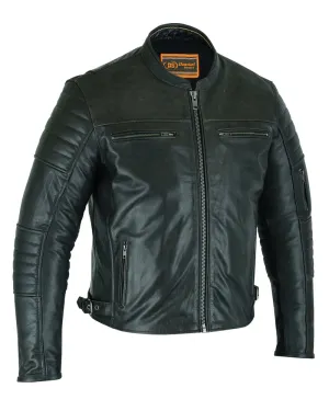 Men's Modern Crossover Scooter Jacket - Gunmetal Brown