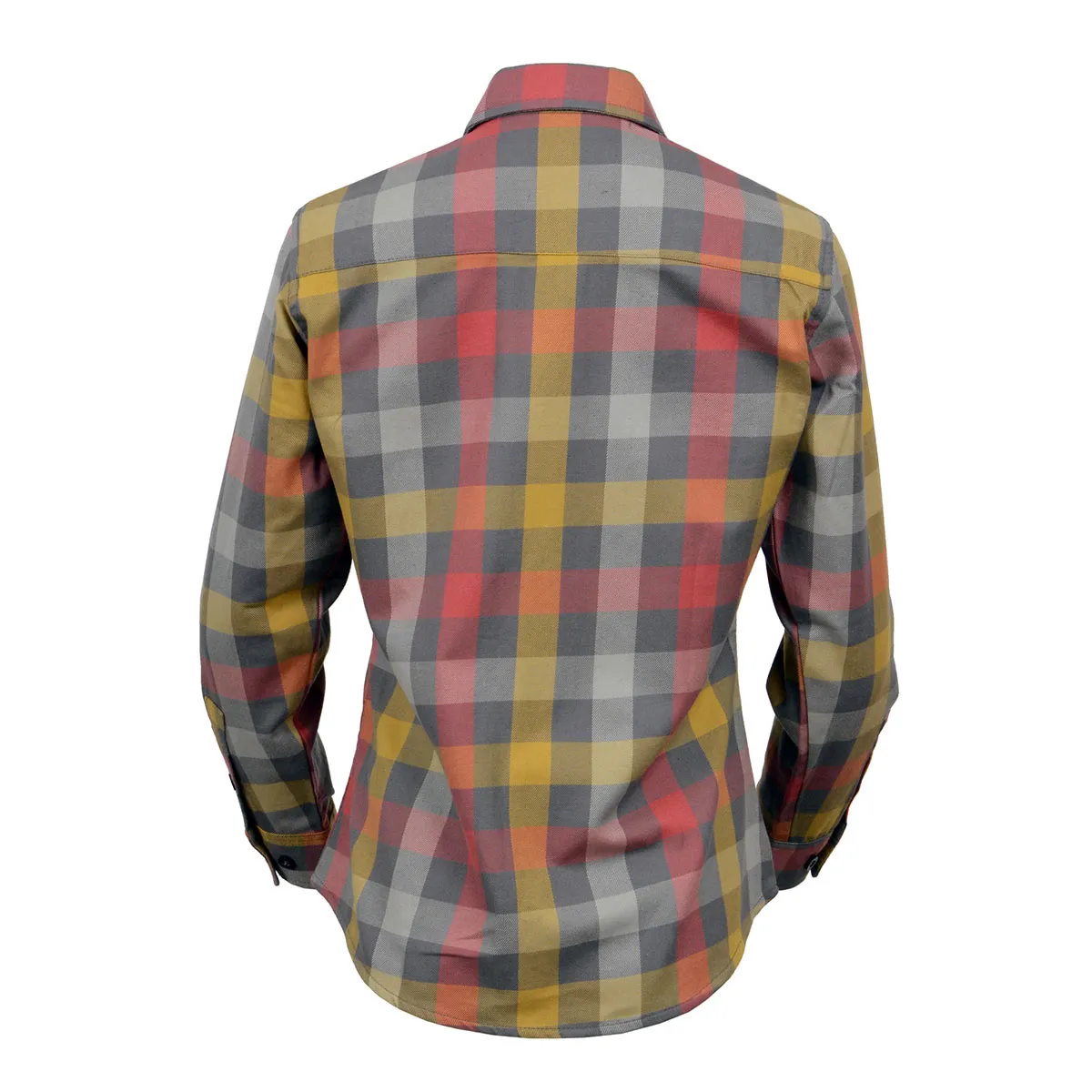 Milwaukee Leather Women's Gray and Red with Yellow Long Sleeve Cotton Flannel Shirt MNG21614