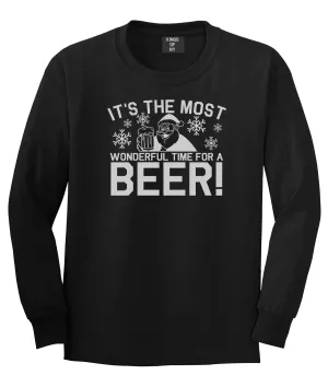 Most Wonderful Time Beer Funny Christmas Mens Long Sleeve T-Shirt