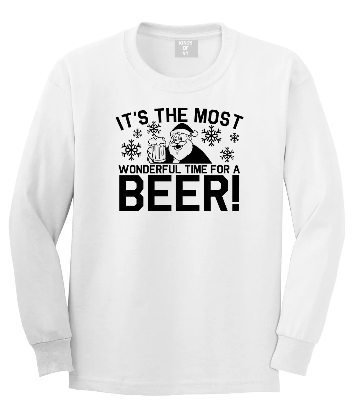 Most Wonderful Time Beer Funny Christmas Mens Long Sleeve T-Shirt