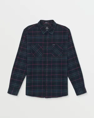 Netastone Long Sleeve Flannel Shirt - Navy